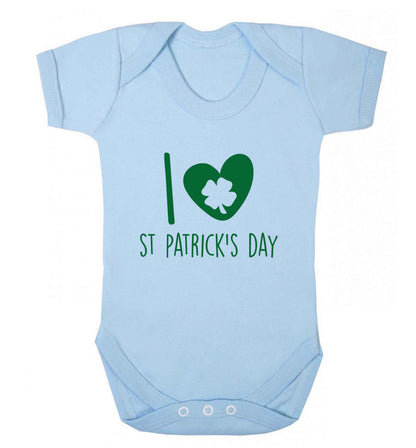 I love St.Patricks day baby vest pale blue 18-24 months