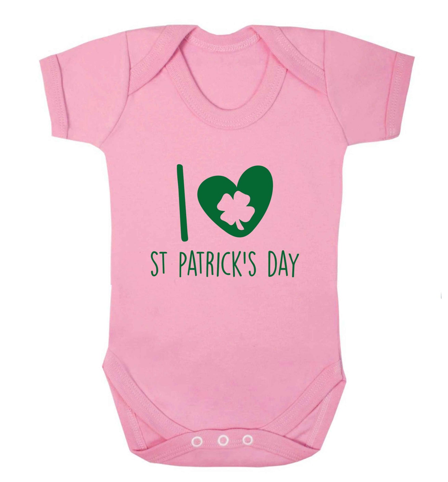 I love St.Patricks day baby vest pale pink 18-24 months