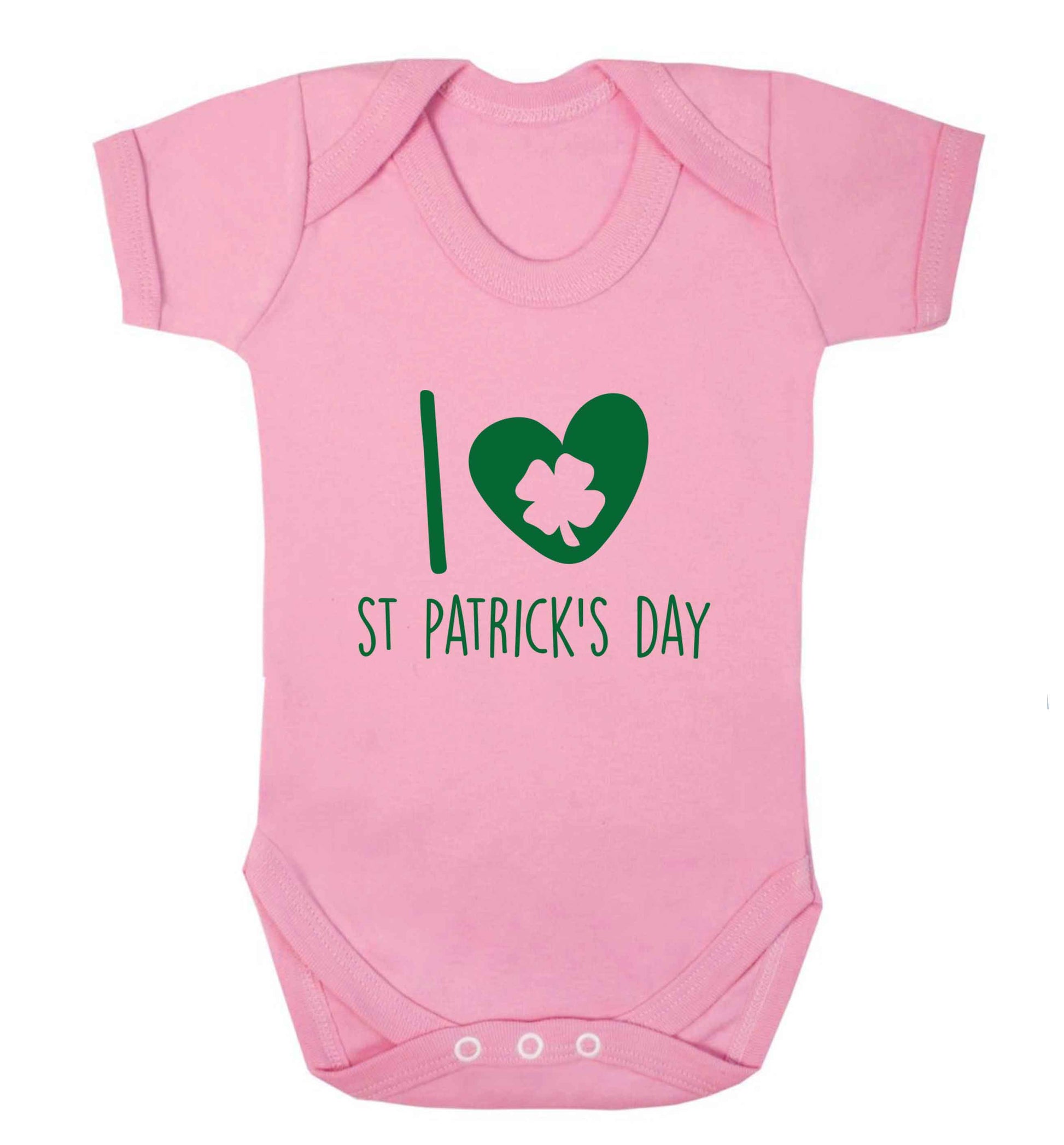 I love St.Patricks day baby vest pale pink 18-24 months