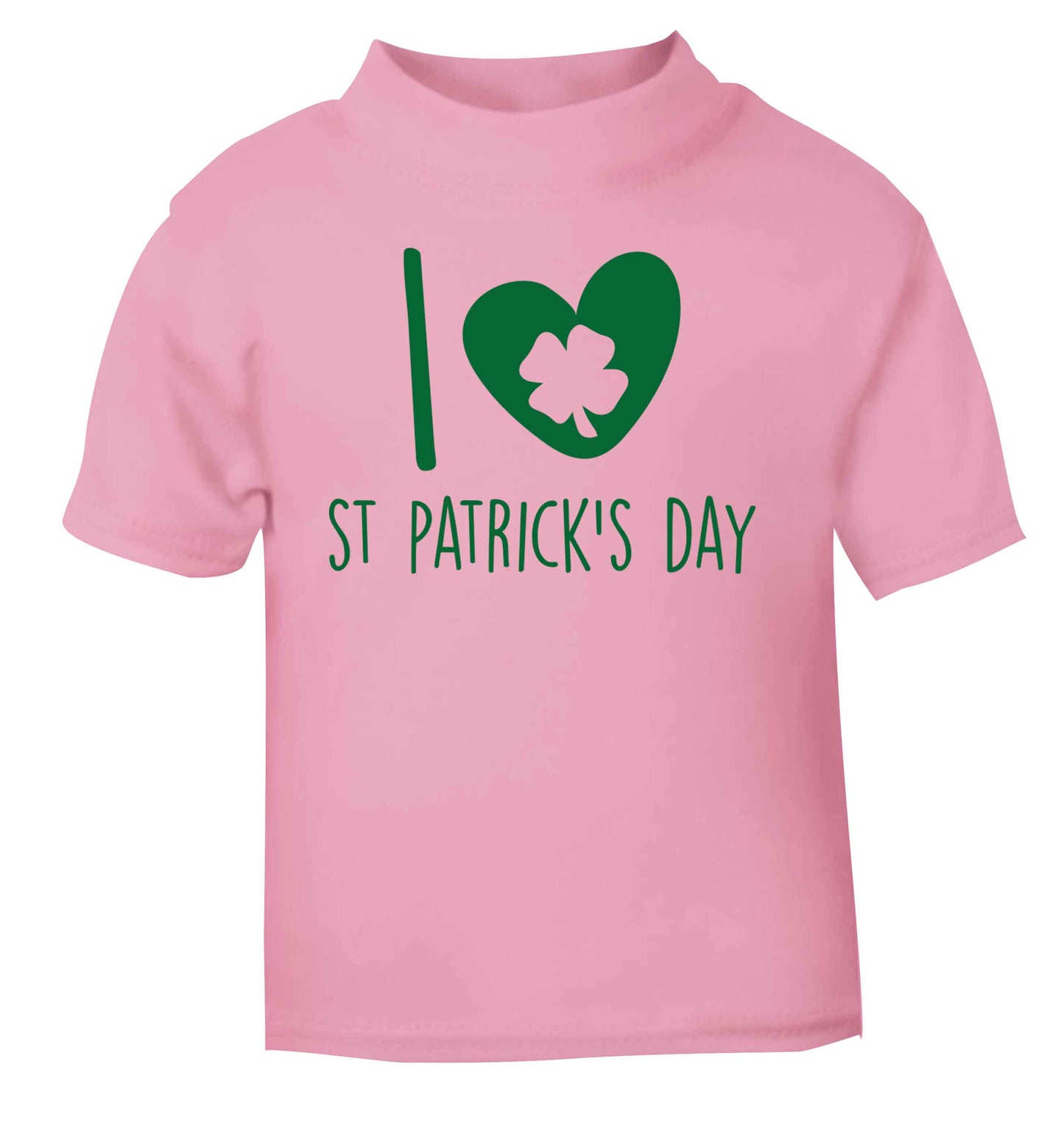 I love St.Patricks day light pink baby toddler Tshirt 2 Years