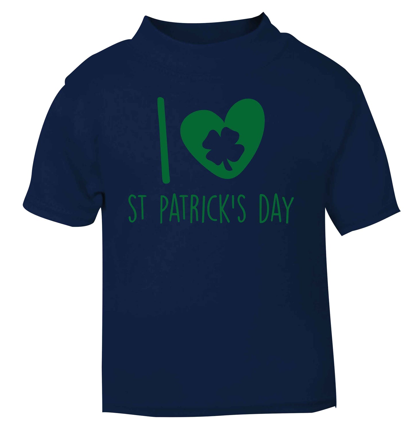I love St.Patricks day navy baby toddler Tshirt 2 Years