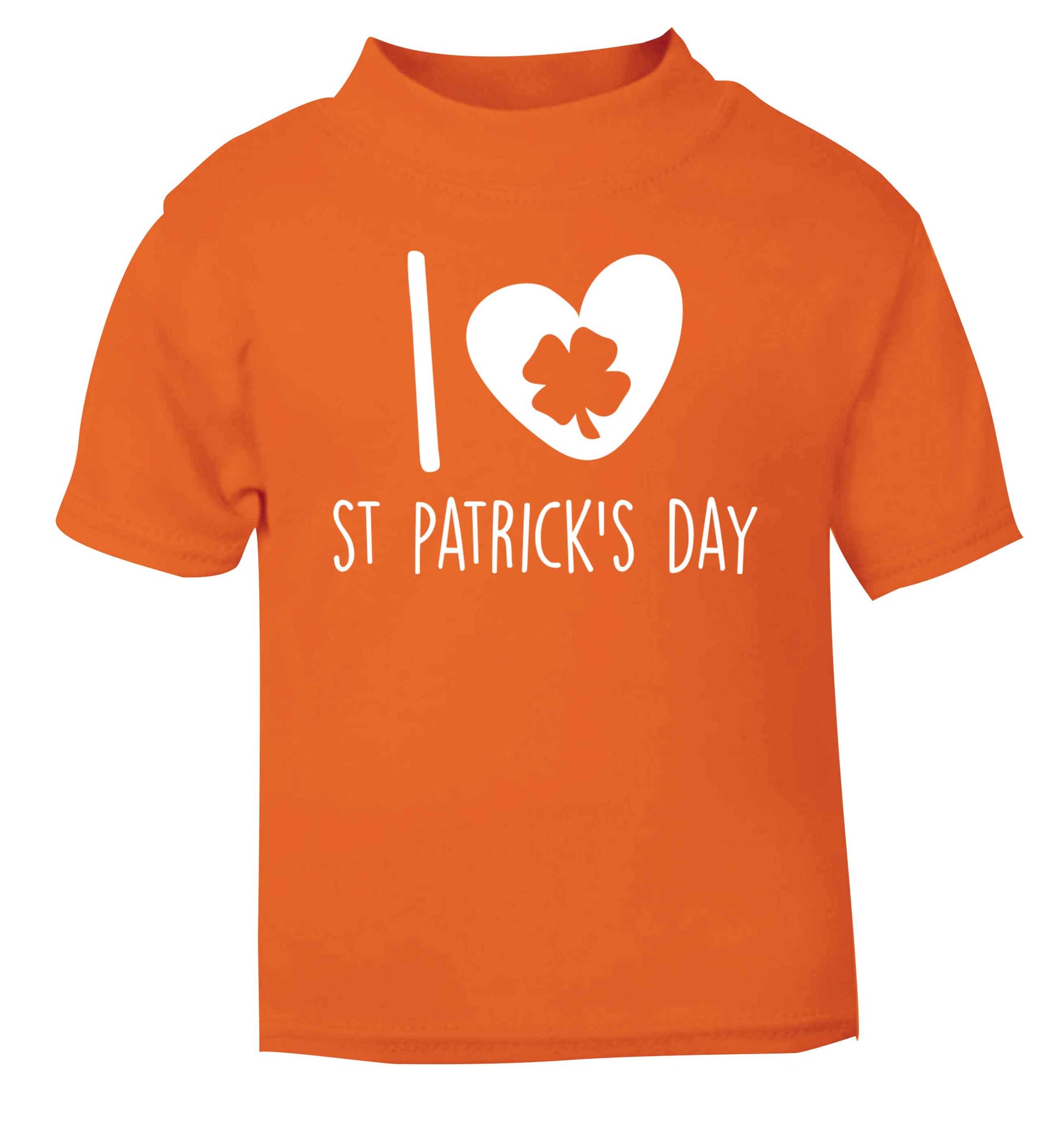I love St.Patricks day orange baby toddler Tshirt 2 Years