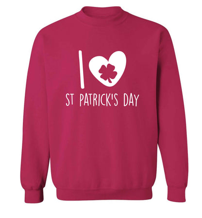 I love St.Patricks day adult's unisex pink sweater 2XL