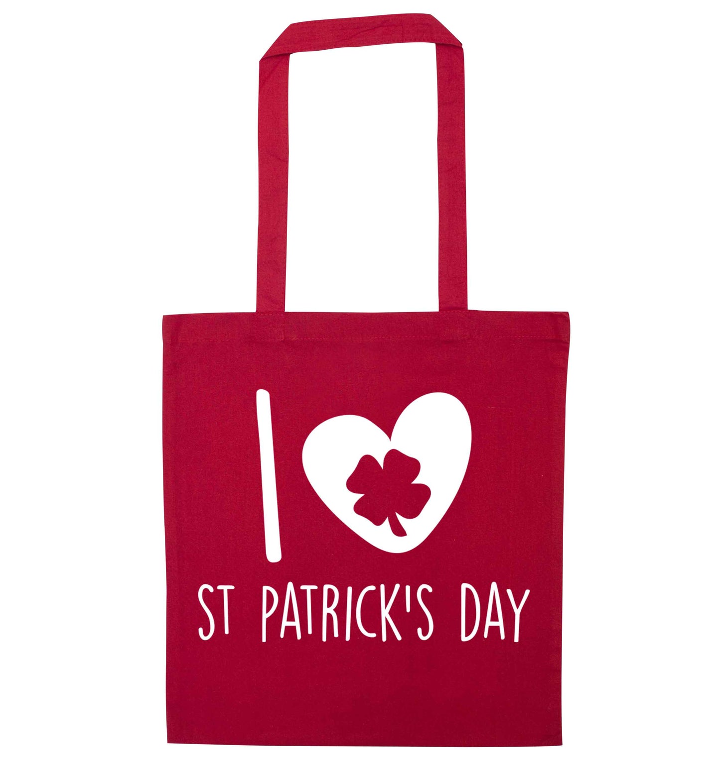 I love St.Patricks day red tote bag