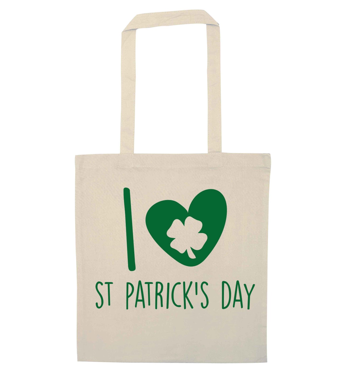 I love St.Patricks day natural tote bag