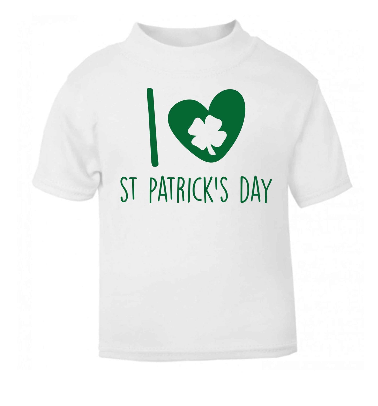 I love St.Patricks day white baby toddler Tshirt 2 Years