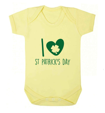 I love St.Patricks day baby vest pale yellow 18-24 months