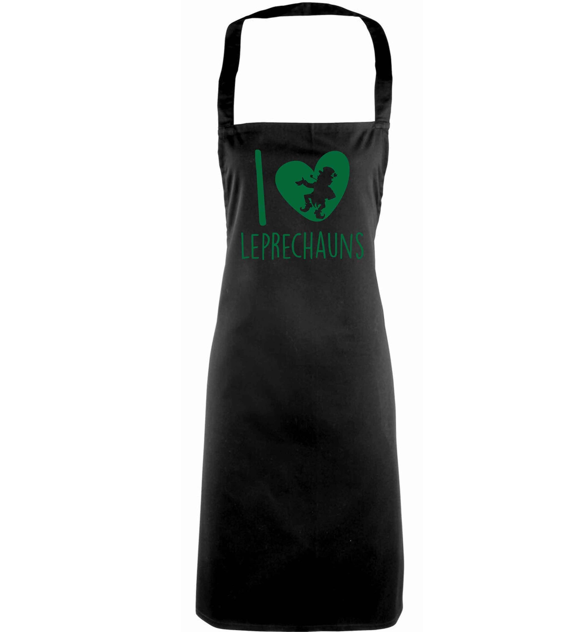 I love leprechauns adults black apron