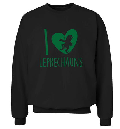 I love leprechauns adult's unisex black sweater 2XL