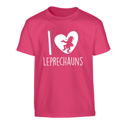 I love leprechauns Children's pink Tshirt 12-13 Years