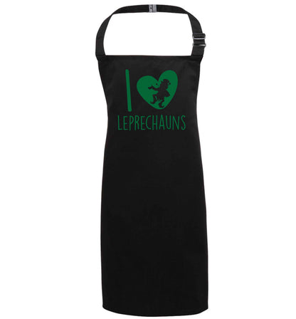 I love leprechauns black apron 7-10 years
