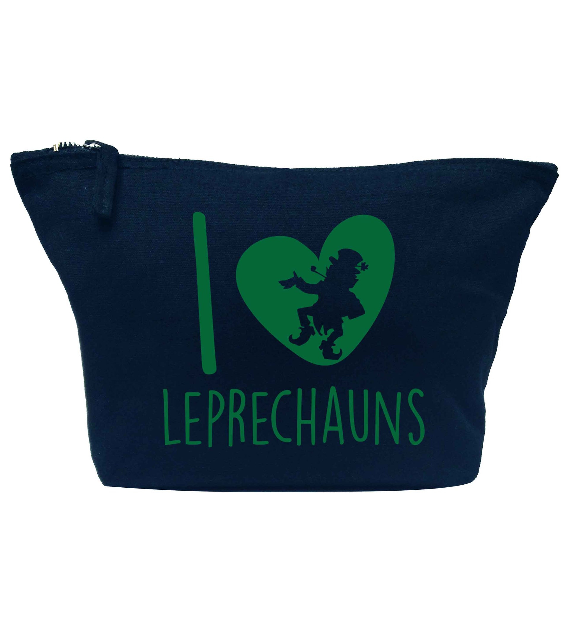 I love leprechauns navy makeup bag