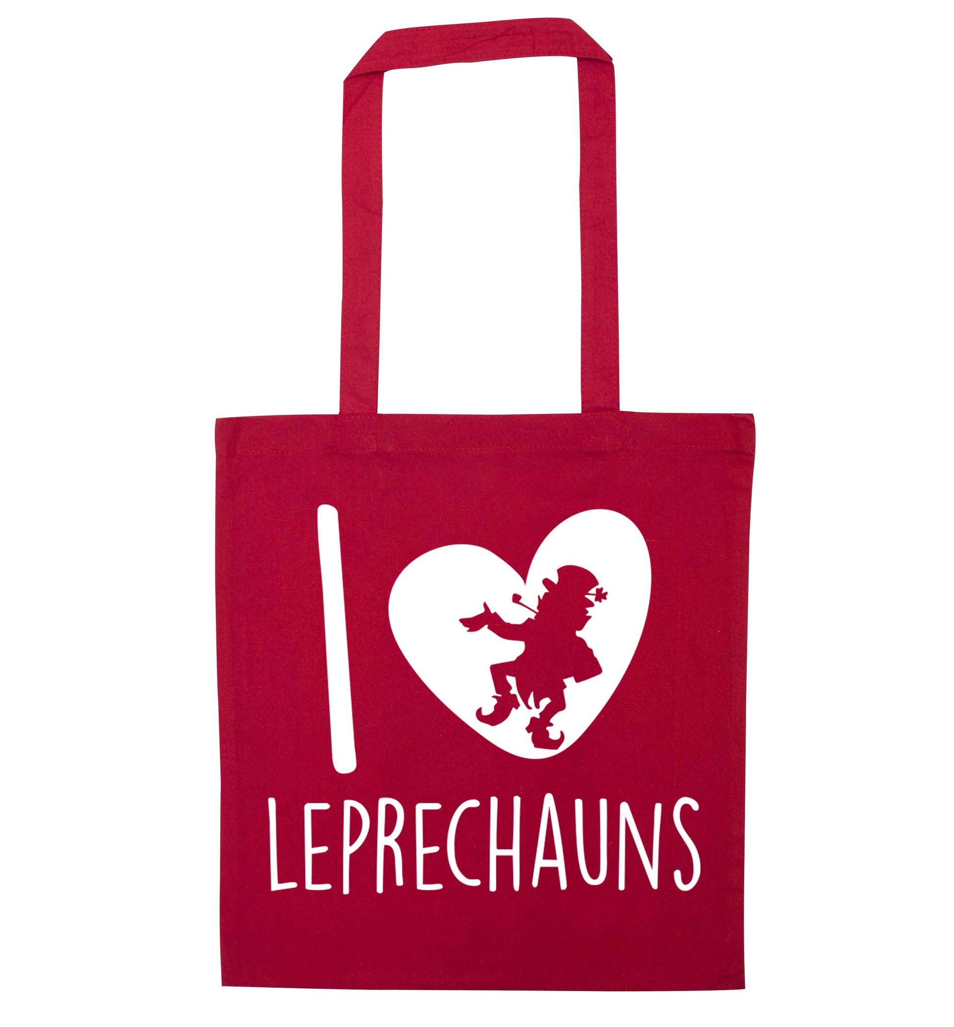I love leprechauns red tote bag