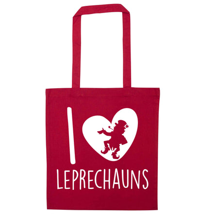 I love leprechauns red tote bag