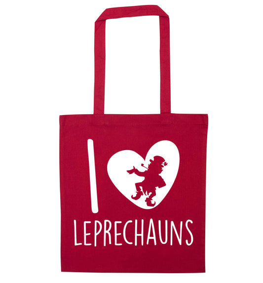 I love leprechauns red tote bag