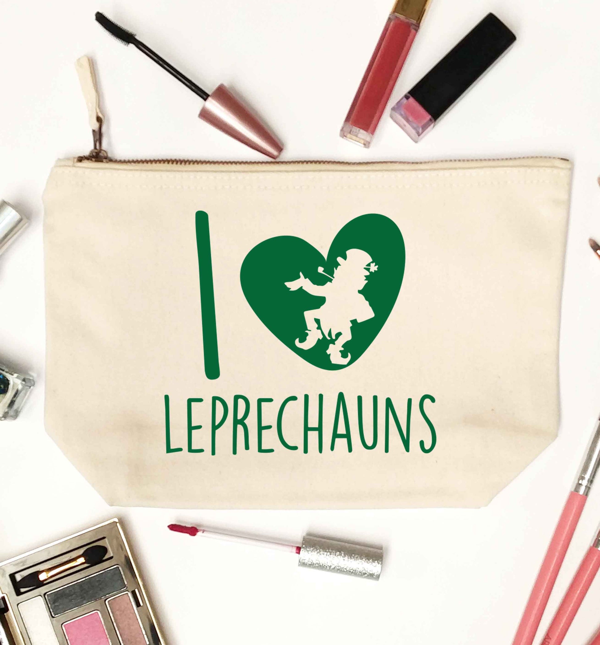 I love leprechauns natural makeup bag