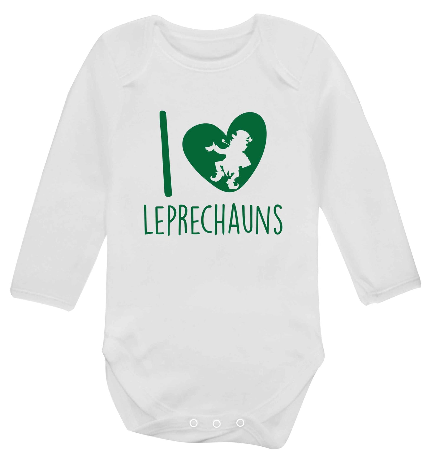 I love leprechauns baby vest long sleeved white 6-12 months
