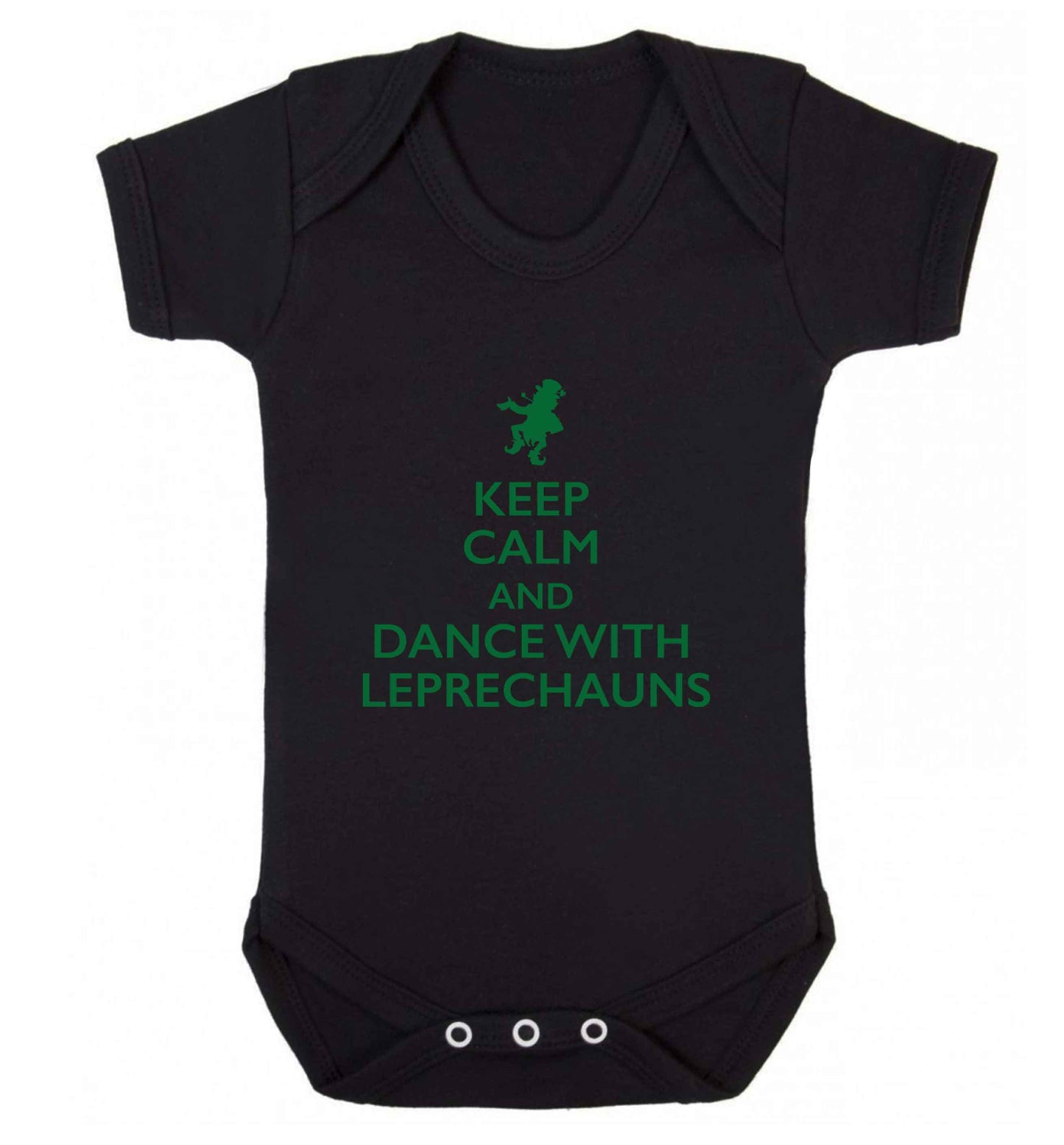 Keep calm and dance with leprechauns baby vest black 18-24 months
