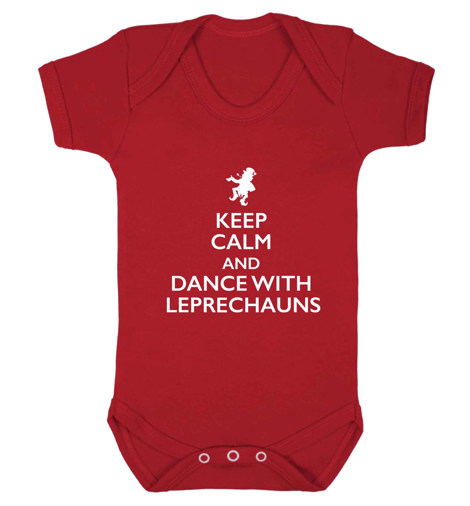 Keep calm and dance with leprechauns baby vest red 18-24 months