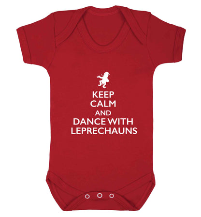 Keep calm and dance with leprechauns baby vest red 18-24 months