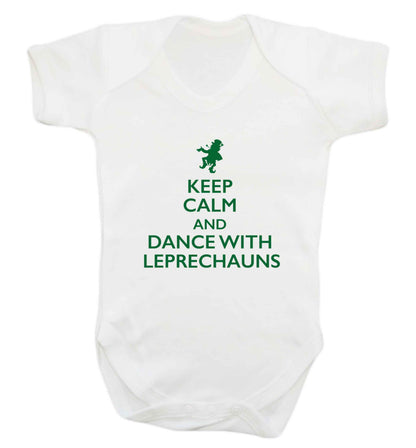 Keep calm and dance with leprechauns baby vest white 18-24 months