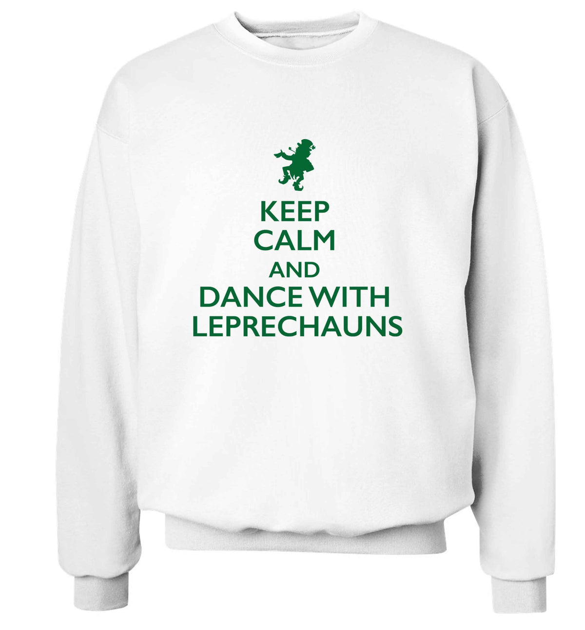 Keep calm and dance with leprechauns adult's unisex white sweater 2XL