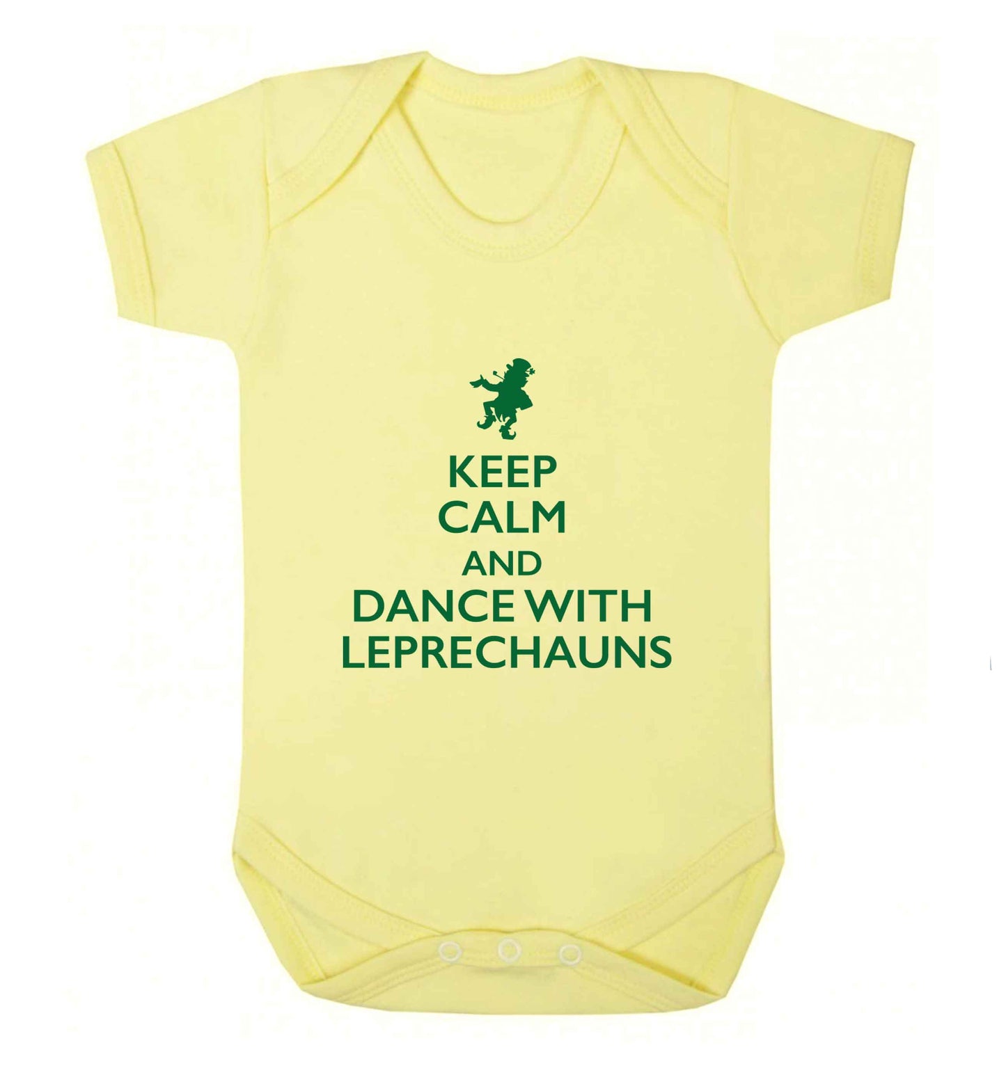 Keep calm and dance with leprechauns baby vest pale yellow 18-24 months