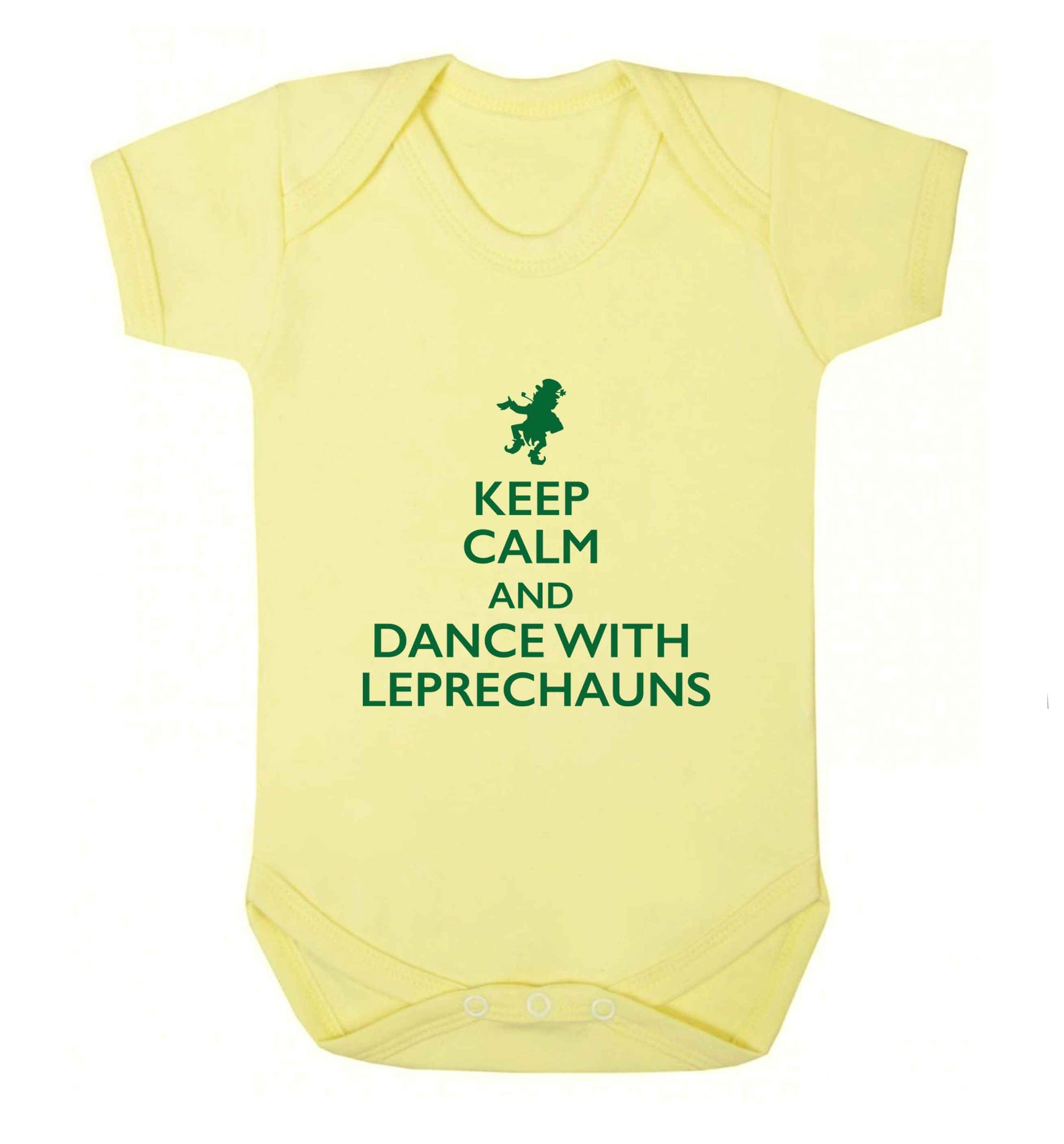 Keep calm and dance with leprechauns baby vest pale yellow 18-24 months