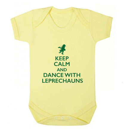 Keep calm and dance with leprechauns baby vest pale yellow 18-24 months