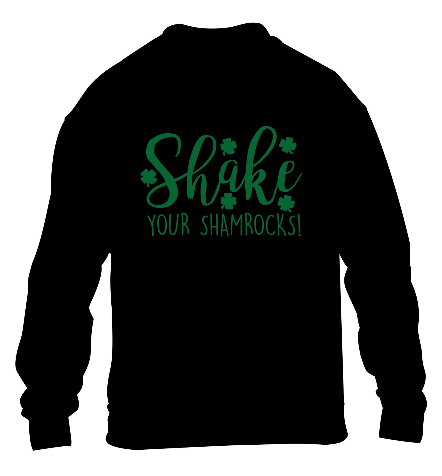 Shake your shamrocks children's black sweater 12-13 Years