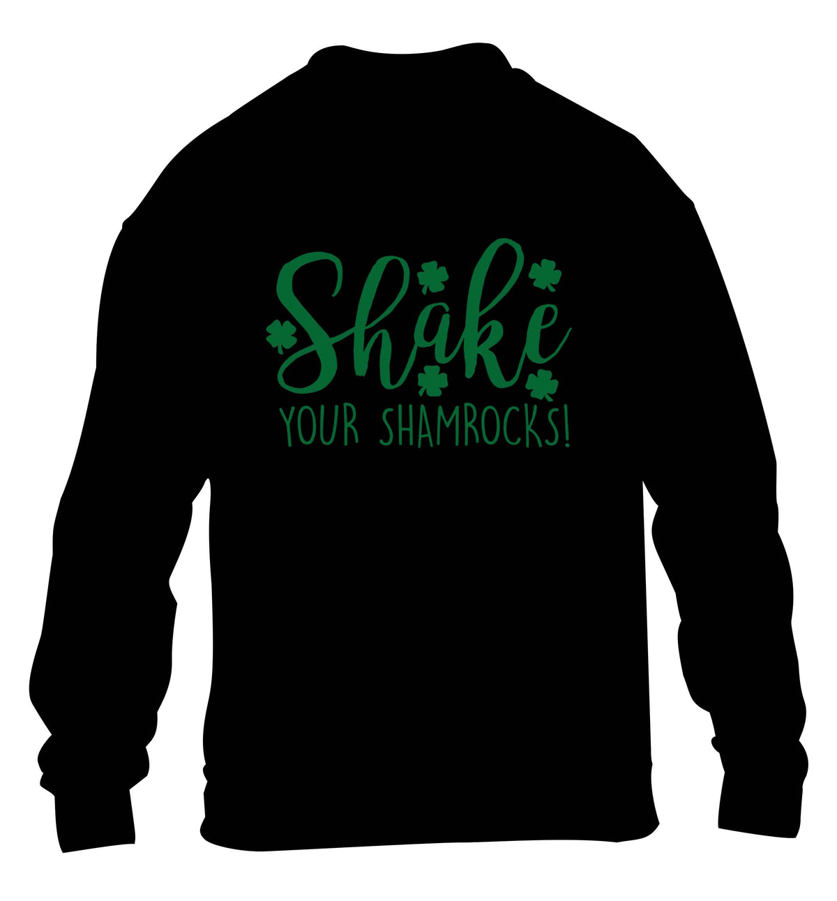 Shake your shamrocks children's black sweater 12-13 Years