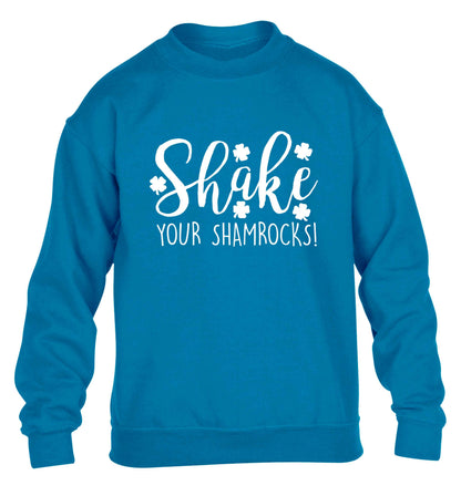 Shake your shamrocks children's blue sweater 12-13 Years