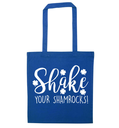 Shake your shamrocks blue tote bag