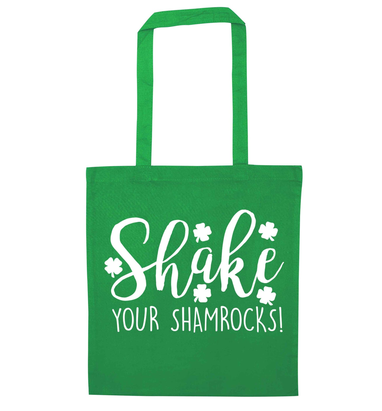 Shake your shamrocks green tote bag