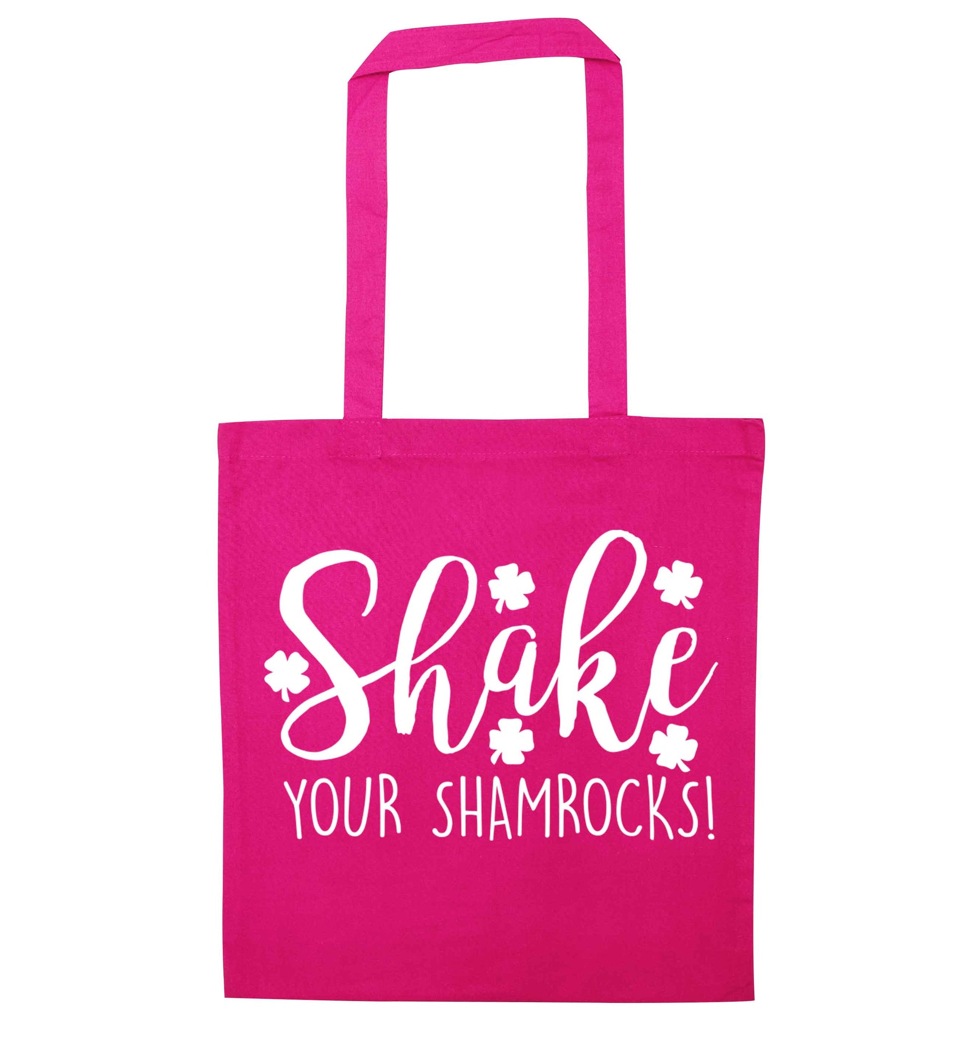 Shake your shamrocks pink tote bag