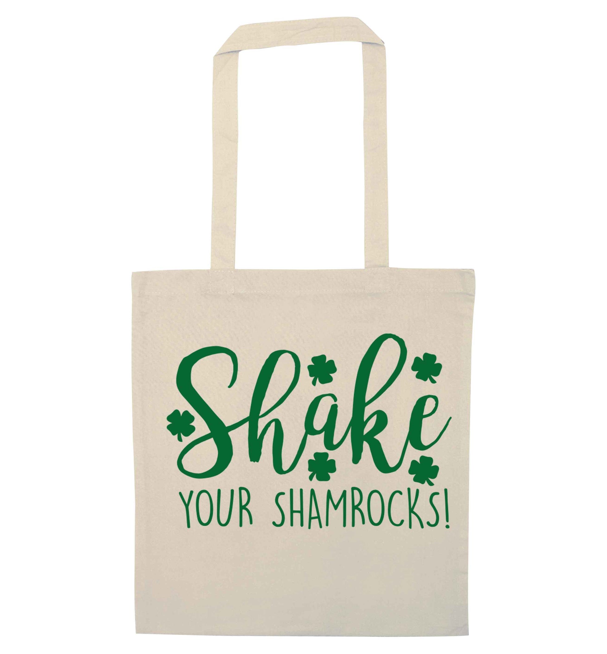 Shake your shamrocks natural tote bag