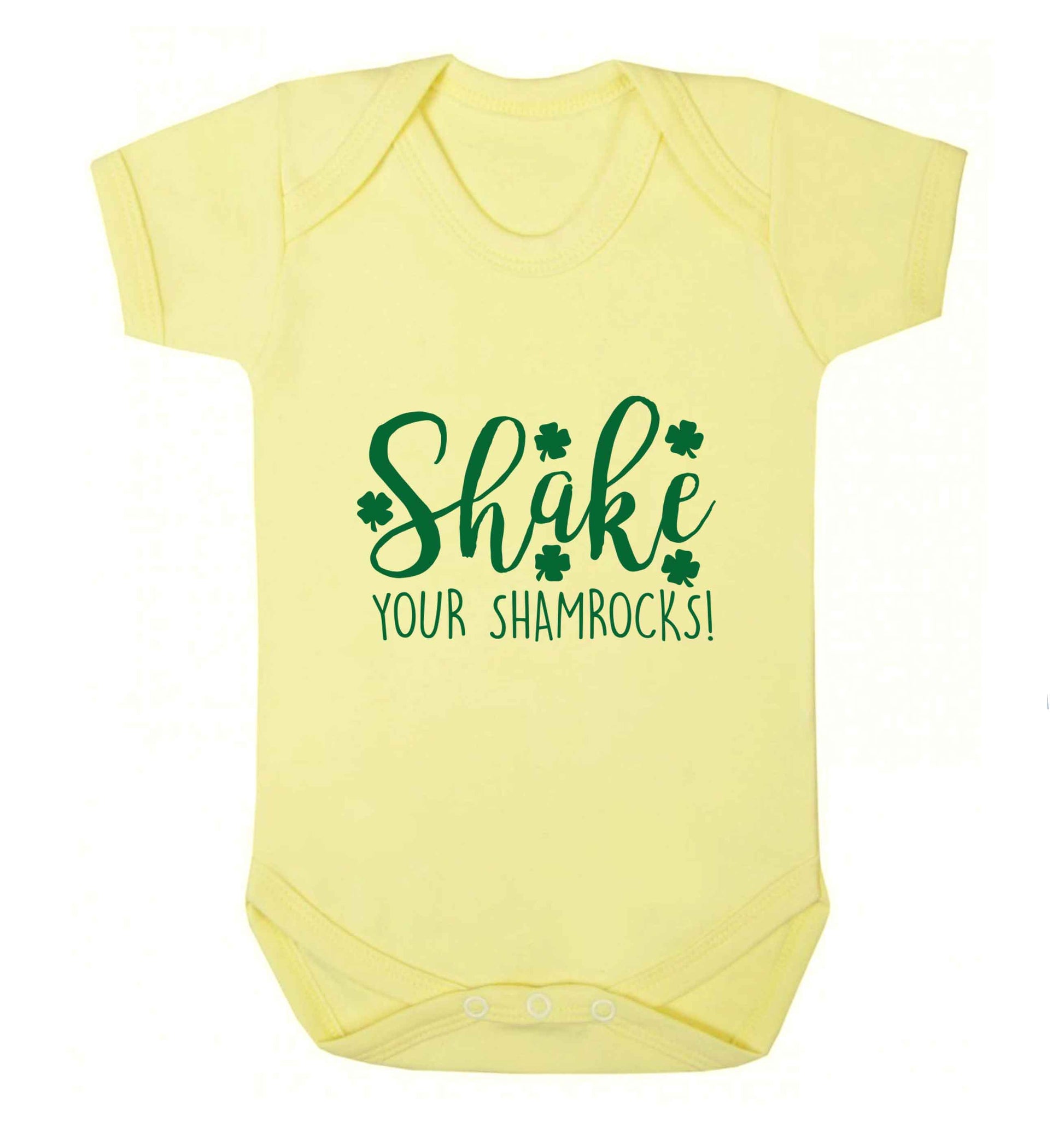 Shake your shamrocks baby vest pale yellow 18-24 months