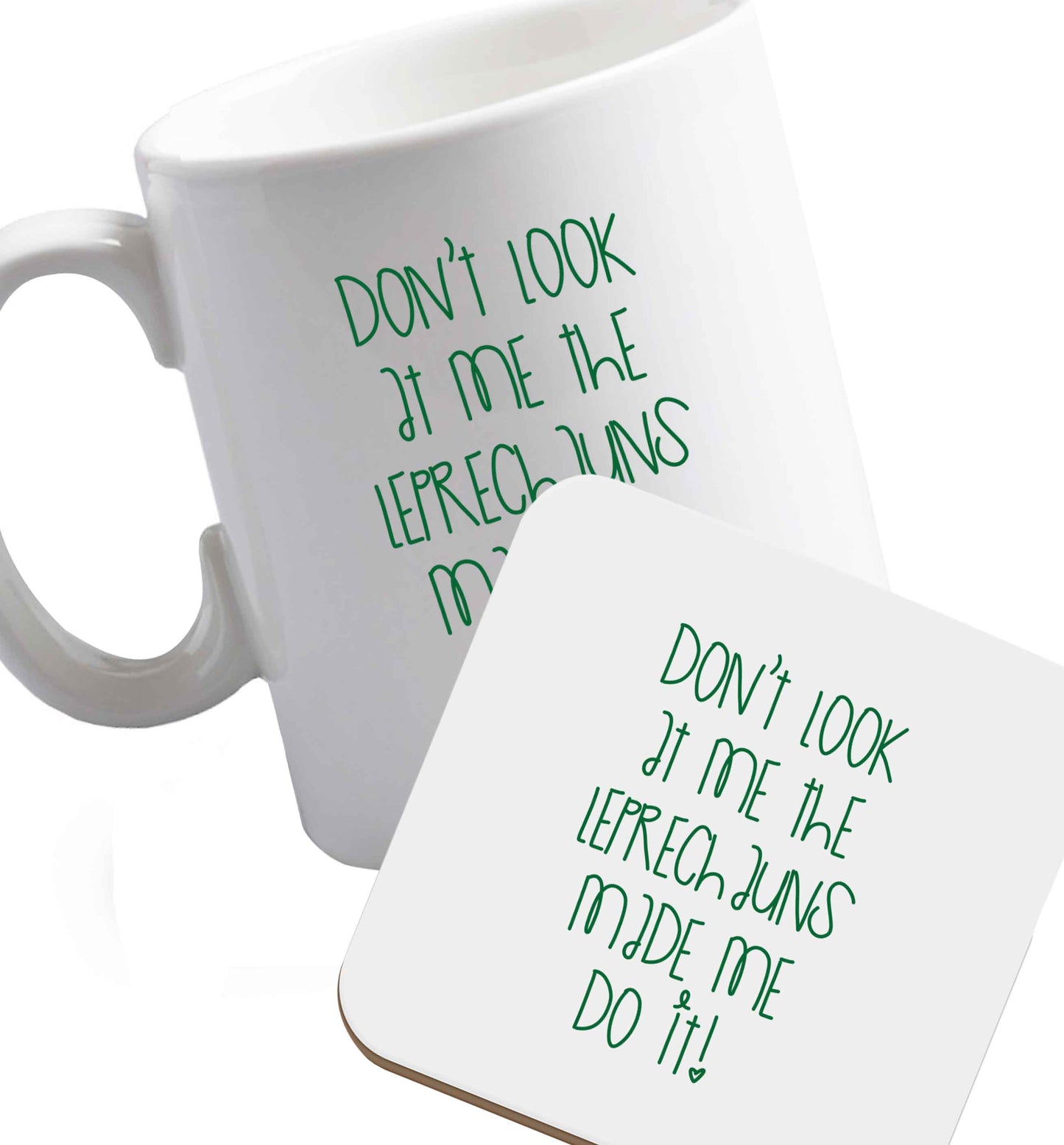 10 oz Favourite Type Pan Pancake ceramic mug and coaster set right handed