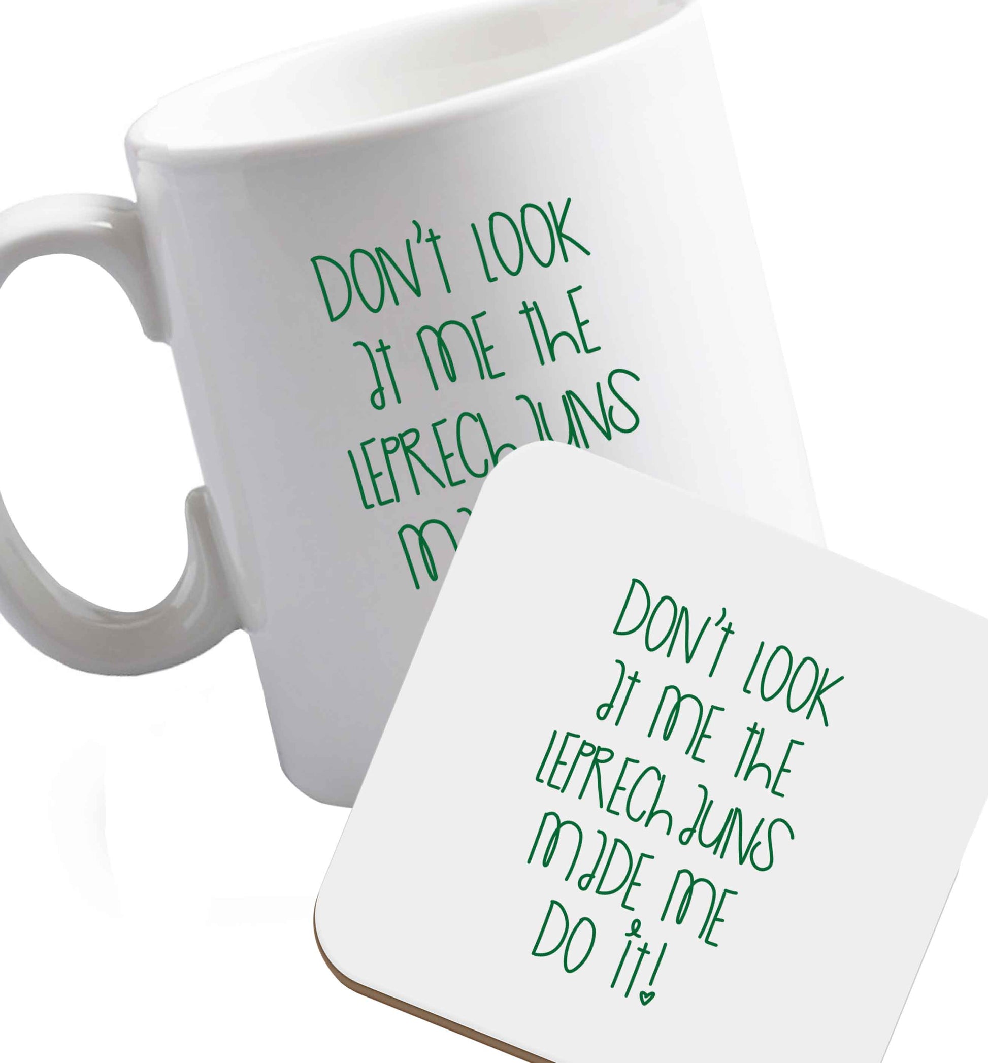 10 oz Favourite Type Pan Pancake ceramic mug and coaster set right handed