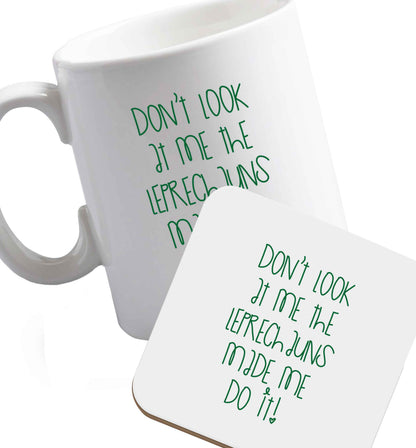 10 oz Favourite Type Pan Pancake ceramic mug and coaster set right handed