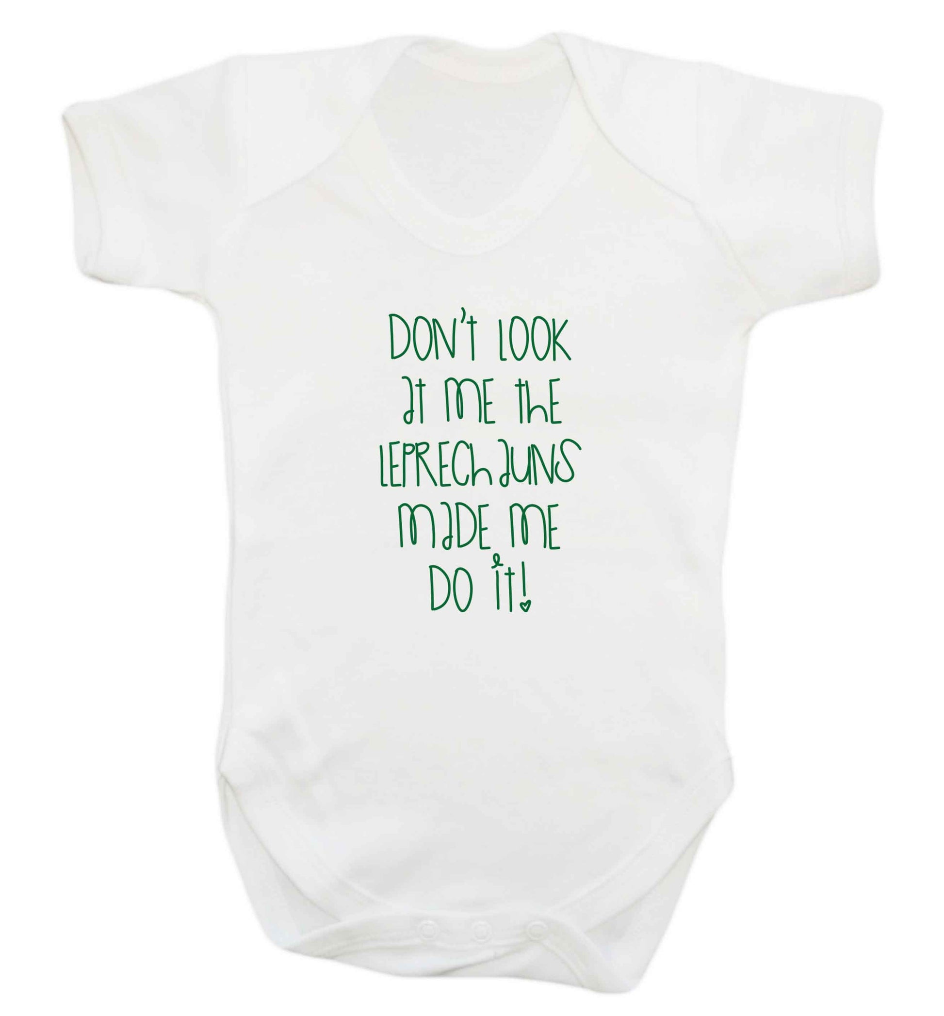 Don't look at me the leprechauns made me do it baby vest white 18-24 months