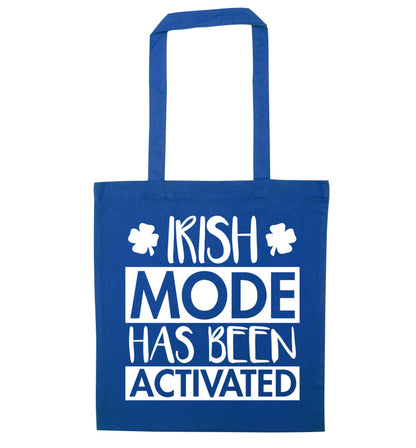 Irish mode has been activated blue tote bag