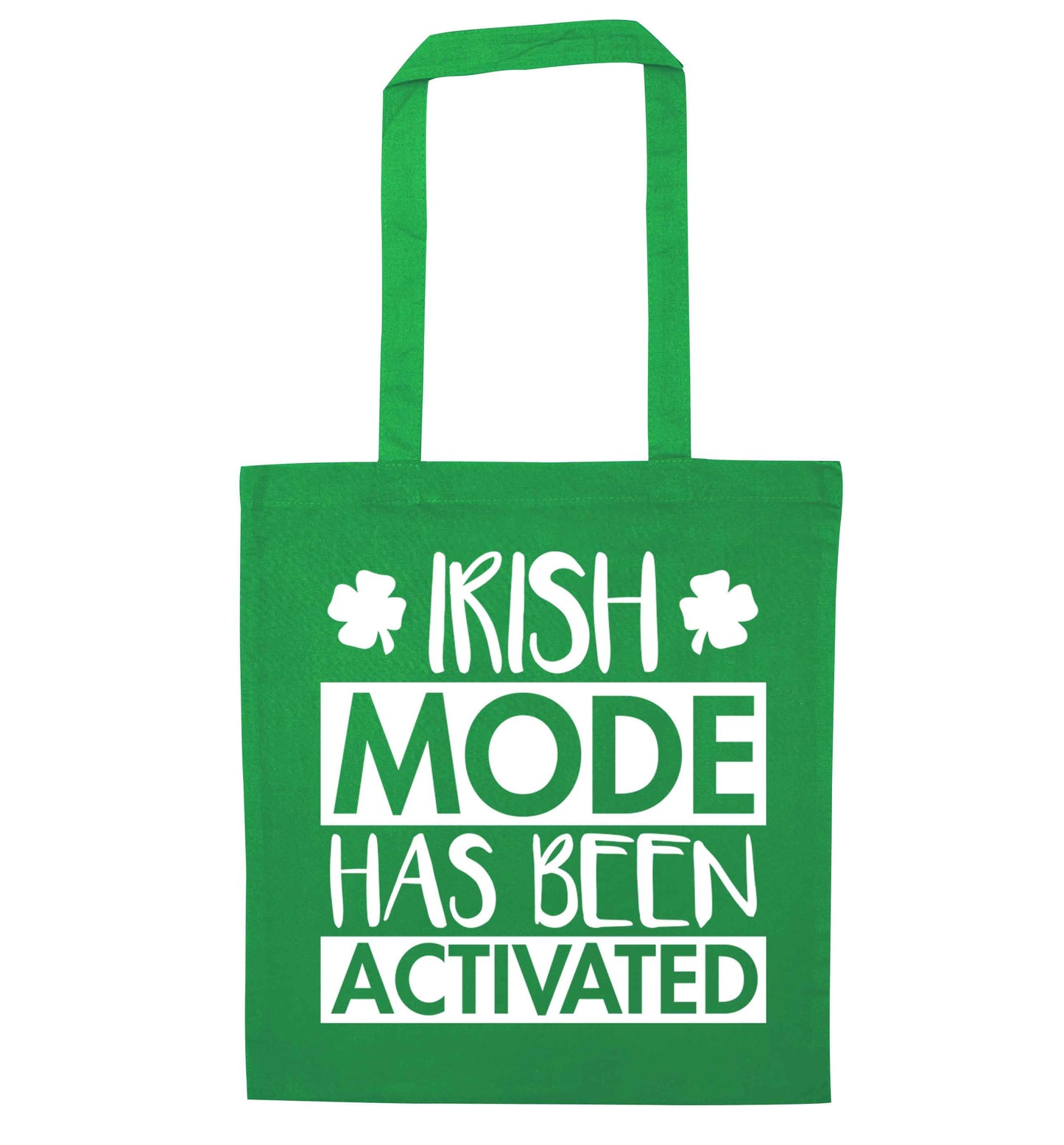 Irish mode has been activated green tote bag
