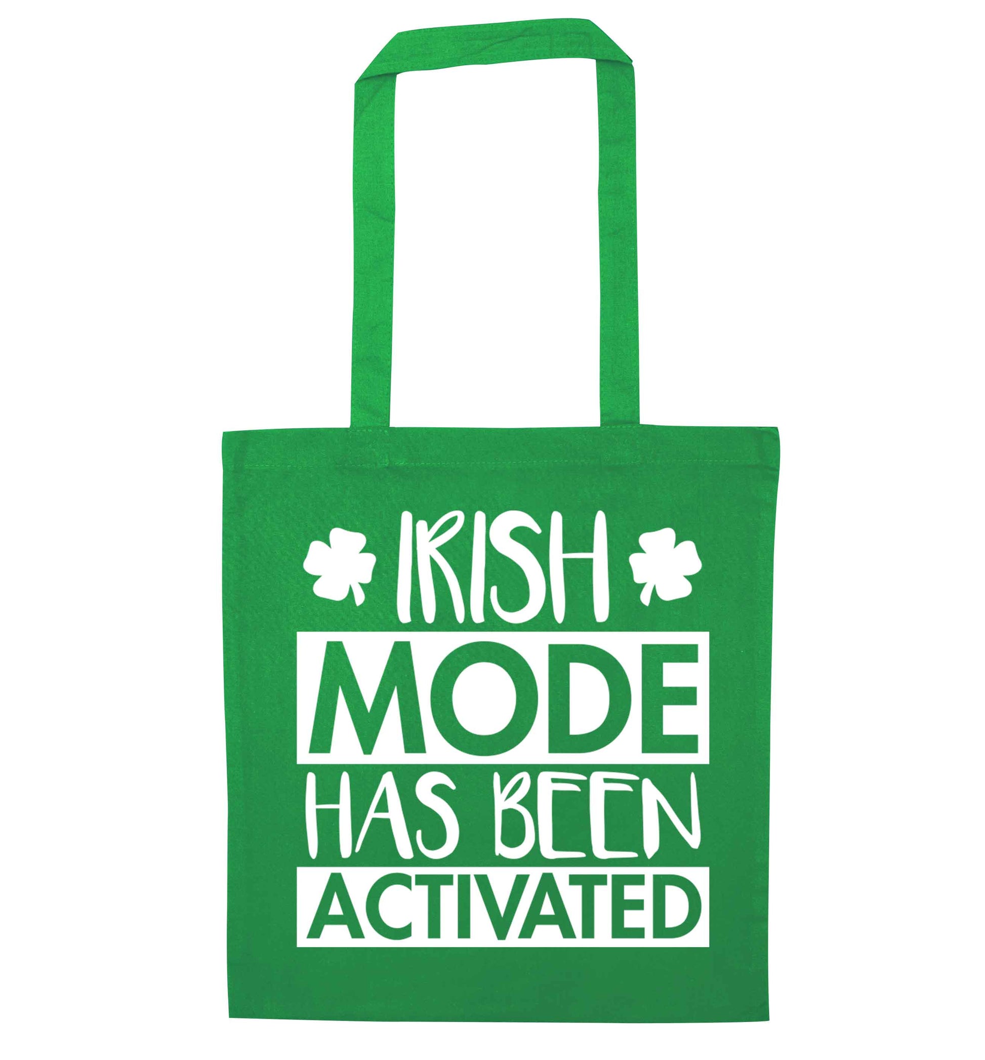 Irish mode has been activated green tote bag