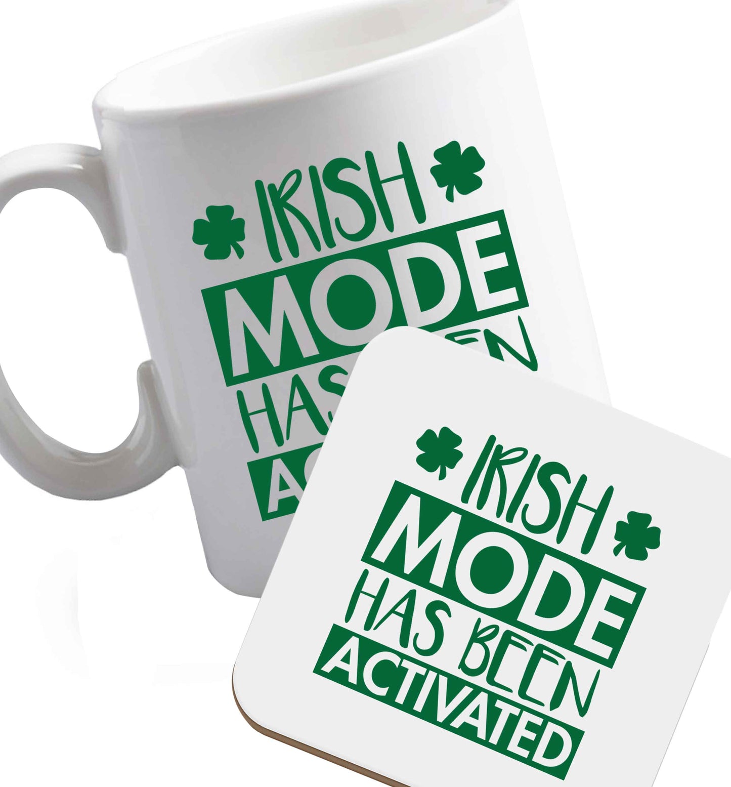10 oz Favourite Type Pan Pancake ceramic mug and coaster set right handed