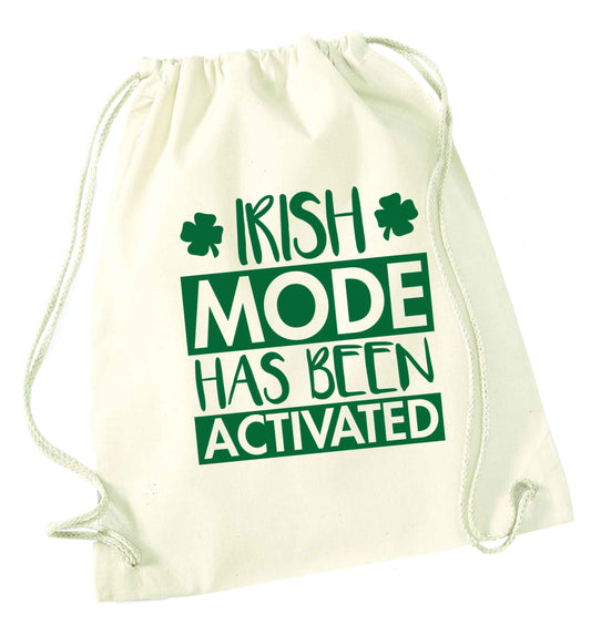 Irish mode has been activated natural drawstring bag