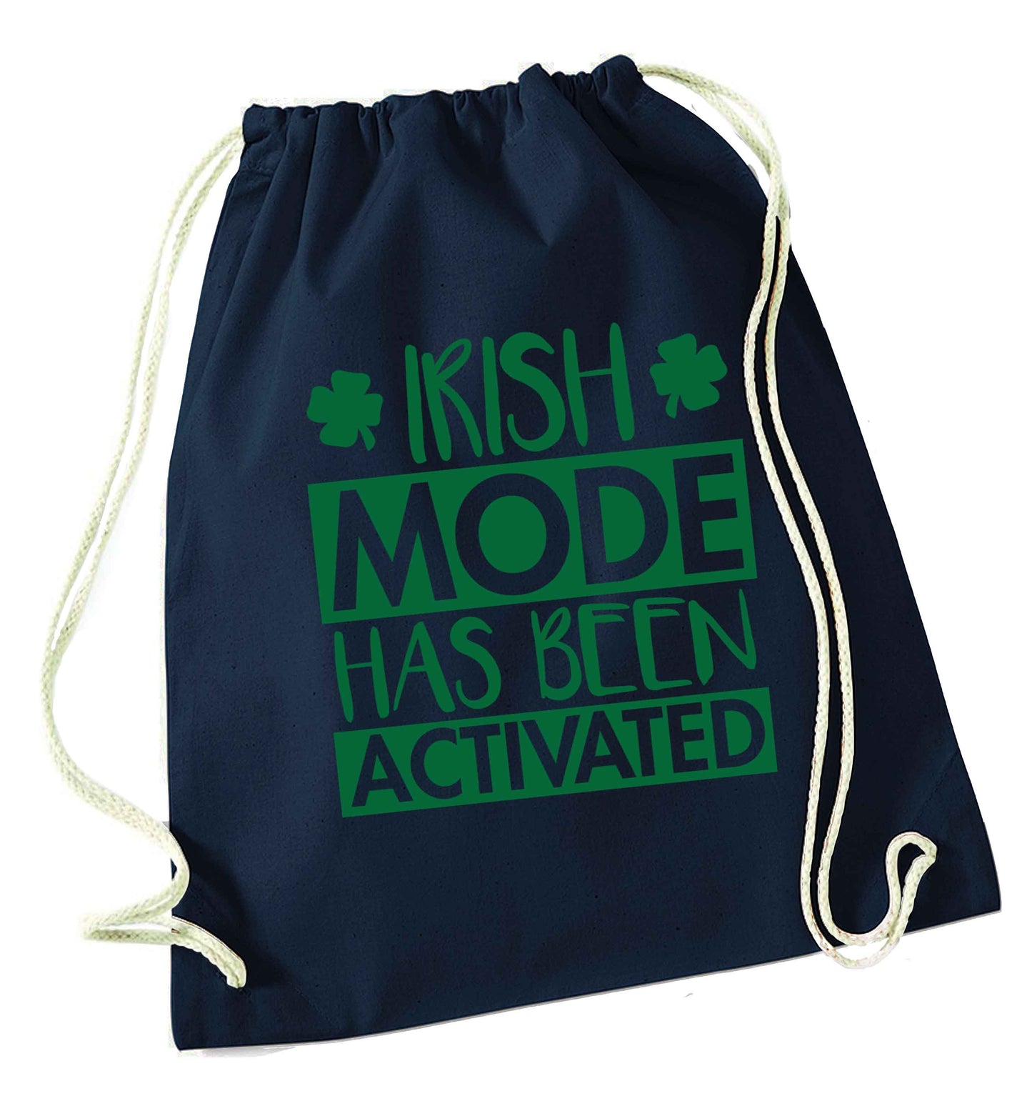 Irish mode has been activated navy drawstring bag