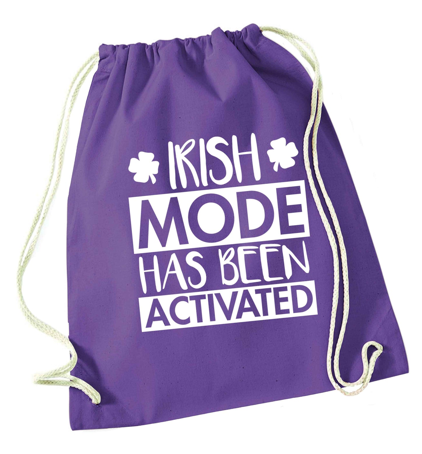 Irish mode has been activated purple drawstring bag