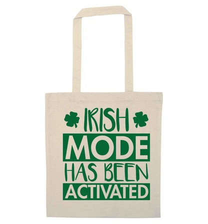 Irish mode has been activated natural tote bag
