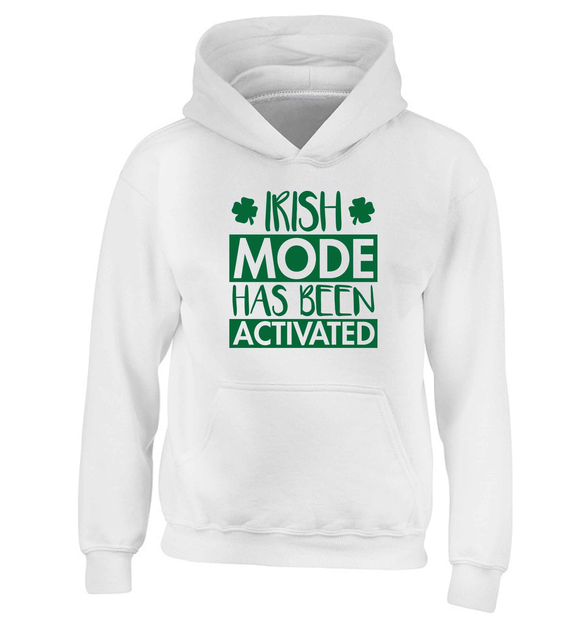 Irish mode has been activated children's white hoodie 12-13 Years